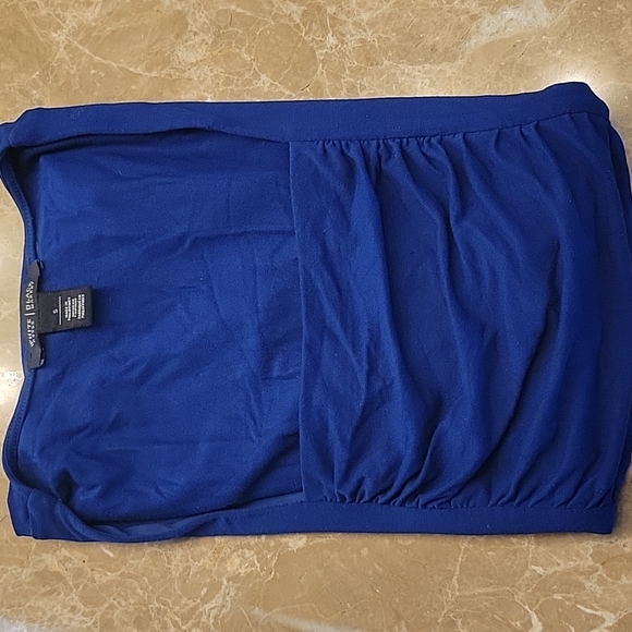 *White House Black Market Cobalt Blue Square Neckline w/ Ruched Front Design, S. - Picture 10 of 15